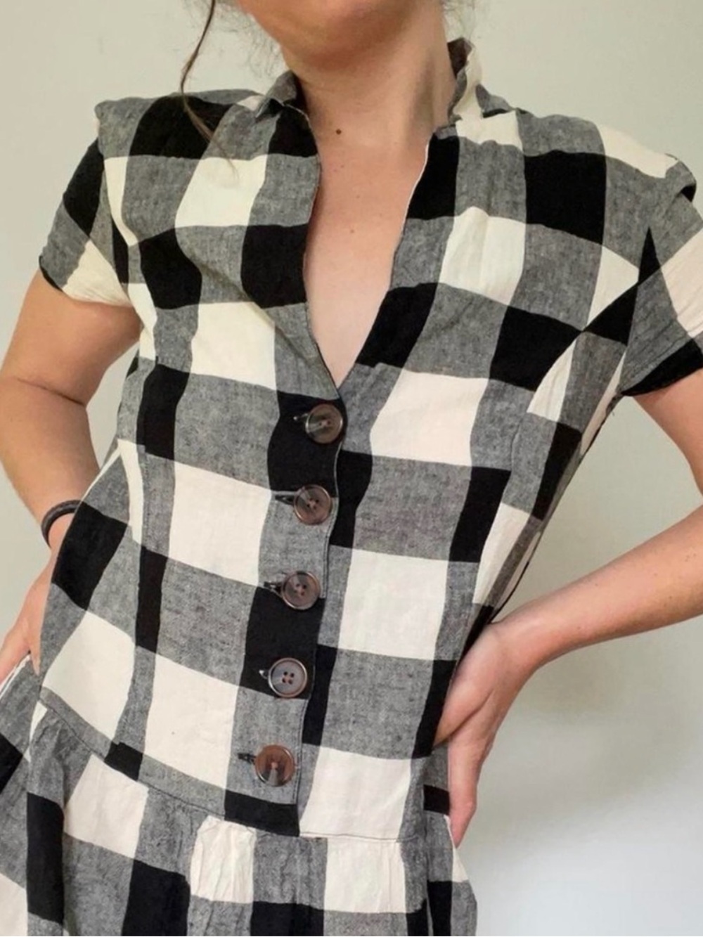 Urban Outfitters Black & White Checkered top, size xs